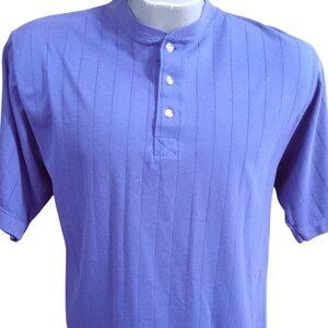 Vintage Men's Medium T-shirt 1980's Bristol Blues Henley Polo Shirt Ribbed